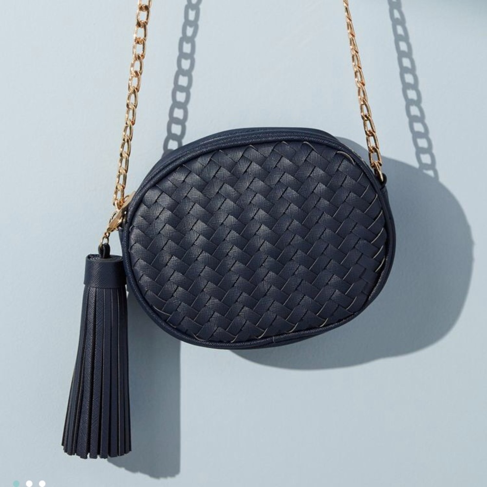 NWT Anthropologie Mott Woven Oval Crossbody Bag